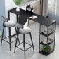 Industrial Style Bar Table Stone Rectangle Pub Table for Outdoor and Breakroom