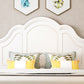 Wood Victorian Bed Frame White Camelback Headboard Panel Bed