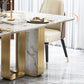Sintered Stone Top Dining Table Luxury Rectangle Gold Base Home Table Clearhalo 'Dining Tables & Seating' 'Dining Tables' 'dining_table' 'furn' 'furn_dining_table' 'Furniture' 'Kitchen & Dining Furniture' 1200x1200_a388eed6-44be-4fbf-9488-648011ed77e4