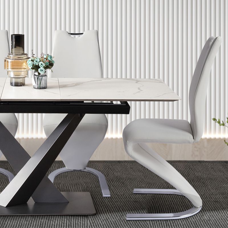 Modern PU Leather Dining Chair Armless Metal Dining Chairs for Restaurant Use Clearhalo ' kitchen&dining_furn' 'Dining Chairs' 'Dining Tables & Seating' 'dining_chair' 'furn' 'furn_dining_chair' 'Furniture' 'furniture_dining_chair' 'Kitchen & Dining Furniture' 'kitchen' 1200x1200_a38cb68a-6cd3-44d0-b82b-3702774f5119