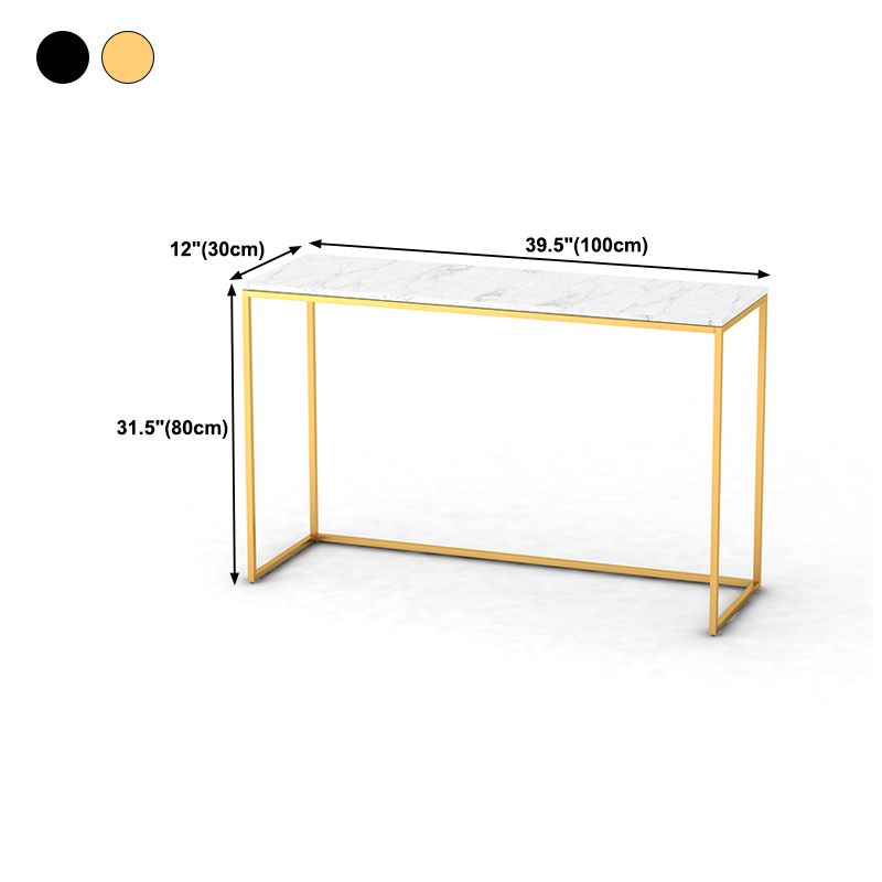 Tavolo da divano di divano rettangolo di ferro in marmo glam tavolo da console con telaio resistente