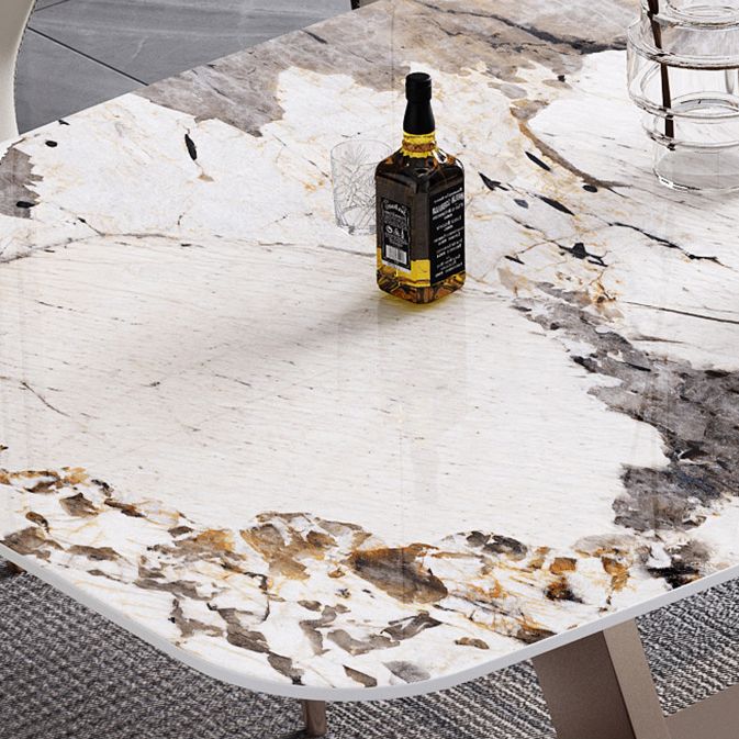 55.12''L Glam Sintered Stone Table Rectangle Dining Table for Kitchen Clearhalo ' dining_table' 'Dining Tables & Seating' 'Dining Tables' 'furn' 'furn_dining_table' 'Furniture' 'furniture_dining_table' 'Kitchen & Dining Furniture' 'kitchen&dining_furn' 'kitchen' 'kitchen_dining_table' 1200x1200_a3913217-36a1-452f-be6f-302a61a90b08