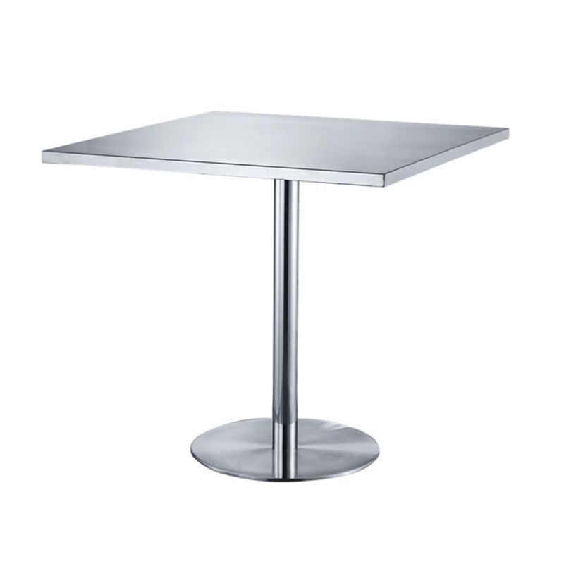 Industrial Style Stainless Steel Dining Table Square Table for Dinning Room Clearhalo ' dining_table' 'Dining Tables & Seating' 'Dining Tables' 'furn' 'furn_dining_table' 'Furniture' 'furniture_dining_table' 'Kitchen & Dining Furniture' 'kitchen&dining_furn' 'kitchen' 'kitchen_dining_table' 1200x1200_a3914648-8987-4d63-8c12-7bc1dac21b0f