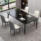 Industrial Style Home Sintered Stone Dining Table Rectangle Shape Table with 4 Legs Base Clearhalo ' dining_table' 'Dining Tables & Seating' 'Dining Tables' 'furn' 'furn_dining_table' 'Furniture' 'furniture_dining_table' 'Kitchen & Dining Furniture' 'kitchen&dining_furn' 'kitchen' 'kitchen_dining_table' 1200x1200_a392b5fc-9da4-442a-9661-9804d30e4eaa