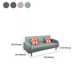 Linen Contemporary Square Arm Sofa Convertible Sofa for Living Room, Bonus Room