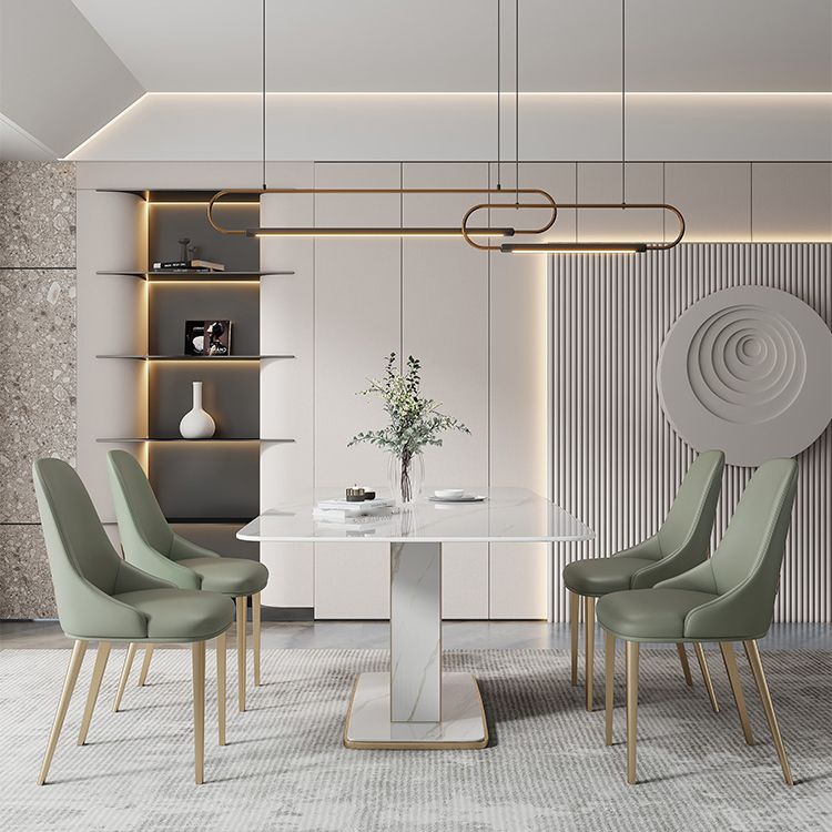 Designer Style Sintered Stone Top Dining Set Rectangle 1/2/5/6 Pieces Table with Chairs Clearhalo 'Dining Room Sets' 'Dining Tables & Seating' 'dining_room_set' 'furn' 'furn_dining_room_set' 'Furniture' 'furniture_dining_room_set' 'Kitchen & Dining Furniture' 1200x1200_a3941201-5c8e-426e-aed5-e451dd546afc