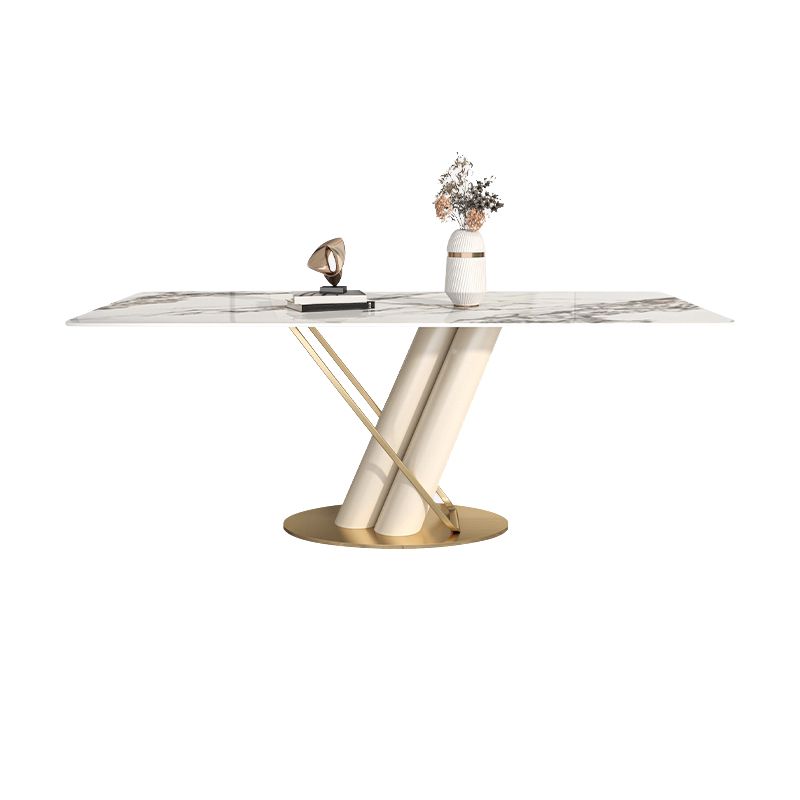 Luxury Sintered Stone Top Dining Set 1/2/5/6/7 Pieces Rectangle Kitchen Table with Chairs Clearhalo 'Dining Room Sets' 'Dining Tables & Seating' 'dining_room_set' 'furn' 'furn_dining_room_set' 'Furniture' 'furniture_dining_room_set' 'Kitchen & Dining Furniture' 1200x1200_a3946fe9-386a-41fe-90ce-897dc27ebc06