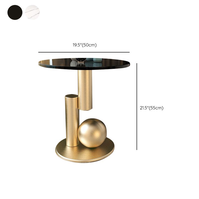 Pedestal contemporáneo de la mesa redonda de la pizarra 21.7 "Mesa al lado del sofá de altura