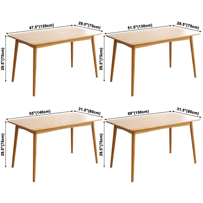 Oak Solid Wood Dining Table Simple Style Rectangle Dining Site Table with 4 Legs Clearhalo ' dining_table' 'Dining Tables & Seating' 'Dining Tables' 'furn' 'furn_dining_table' 'Furniture' 'furniture_dining_table' 'Kitchen & Dining Furniture' 'kitchen&dining_furn' 'kitchen' 'kitchen_dining_table' 1200x1200_a3956bc8-1805-4b68-80ef-dca8529ff077