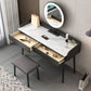 Black Makeup Table with 2 Drawers 17.7" Wide Wood Vanity Tables Clearhalo 'Bedroom Furniture' 'furn' 'furn_makeup_vanities' 'Furniture' 'Makeup Vanities' 'makeup_vanities' 1200x1200_a3957a3e-096f-4004-8f05-49ef17fef43f