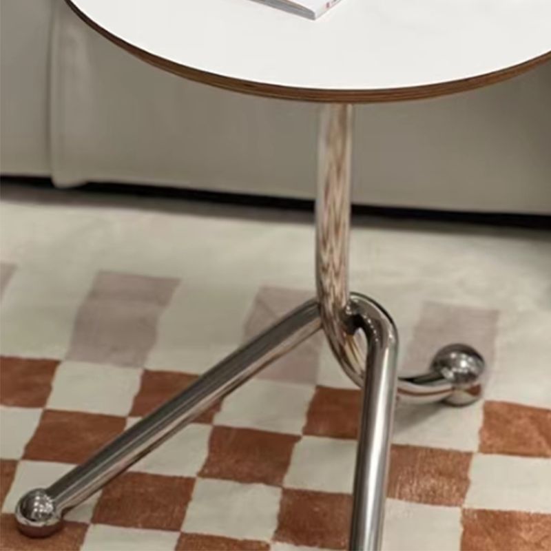 Mesa de 3 patas de acero moderna Dia de 11 "Mesa de noche de madera de madera