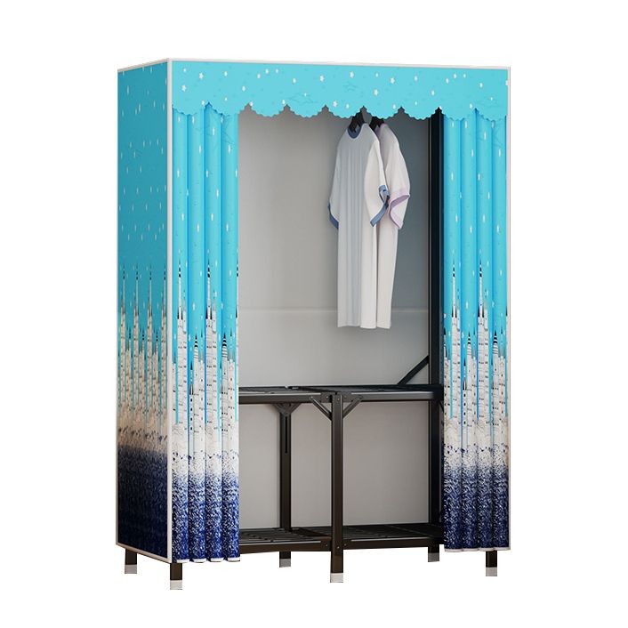 Moderne stijl vrijstaande garderobe Armoire metalen garderobe met planken en kledingrail