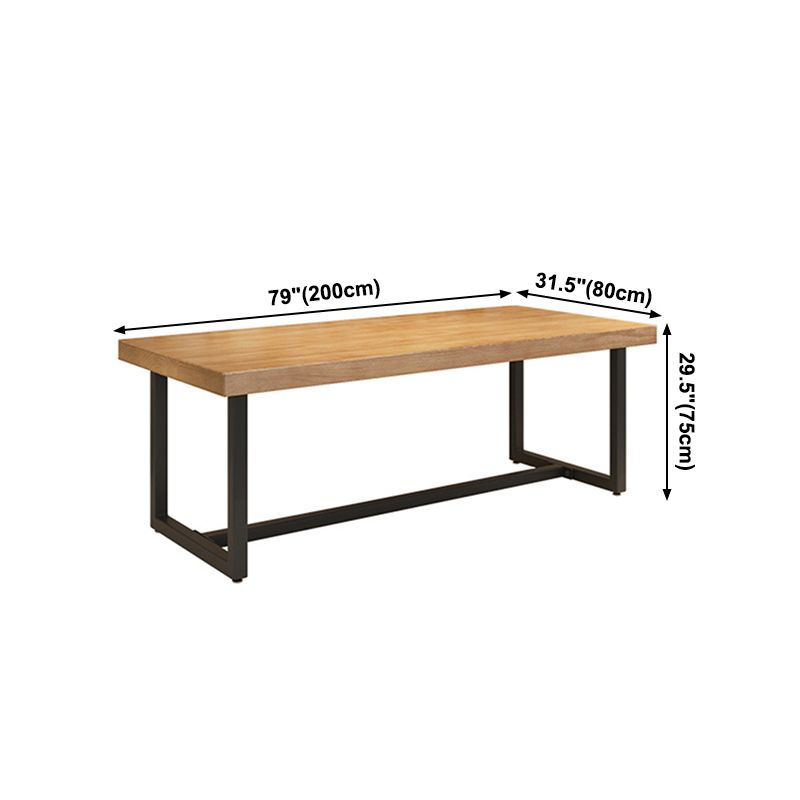Metal Industrial Rectangle Dining Table Wood Top Table with Trestle Base Clearhalo ' dining_table' 'Dining Tables & Seating' 'Dining Tables' 'furn' 'furn_dining_table' 'Furniture' 'furniture_dining_table' 'Kitchen & Dining Furniture' 'kitchen&dining_furn' 'kitchen' 'kitchen_dining_table' 1200x1200_a398473e-efc2-4cc1-9043-7821798a76c8