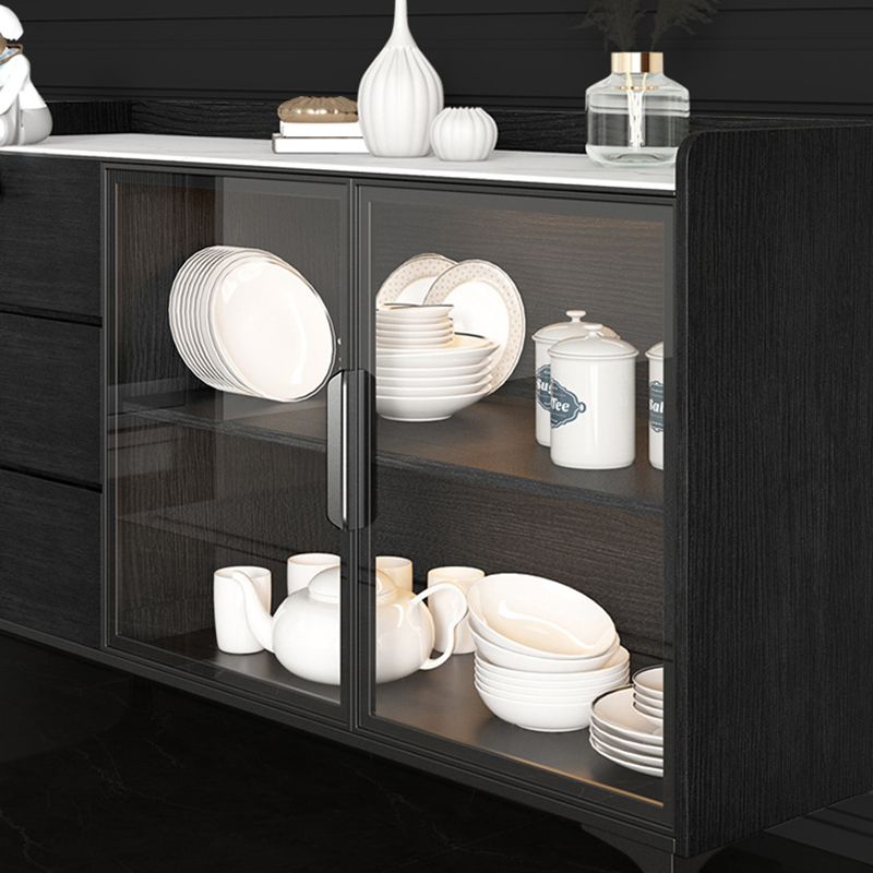 Armoire d'affichage en faux bois moderne 3 tiroirs standard standard pour salle à manger