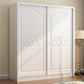 White Wardrobe Closet with Drawer Engineered Wood Wardrobe Armoire