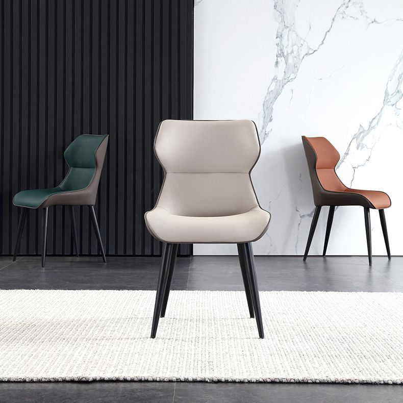 Industrial Dining Chair Wingback Side Chair with Black Metal Legs for Home Use Clearhalo ' kitchen&dining_furn' 'Dining Chairs' 'Dining Tables & Seating' 'dining_chair' 'Furniture' 'furniture_dining_chair' 'Kitchen & Dining Furniture' 'kitchen' 1200x1200_a39a96f7-1eaa-4263-a0e4-e4daacd87785