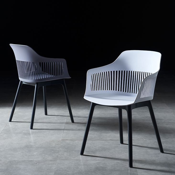 Plastic Scandinavian Dining Kitchen Room Chair Slat Back Arm Chair Clearhalo ' kitchen&dining_furn' 'Dining Chairs' 'Dining Tables & Seating' 'dining_chair' 'furn' 'furn_dining_chair' 'Furniture' 'furniture_dining_chair' 'Kitchen & Dining Furniture' 'kitchen' 1200x1200_a39ae0de-1d48-42e5-99b0-71e39383c9d4