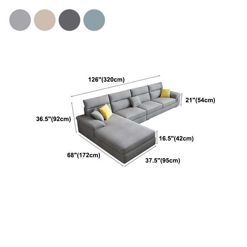 Eigentijdse 4-zits stoffen sectionele sectionele 125.98 "W Pillow Top Arm