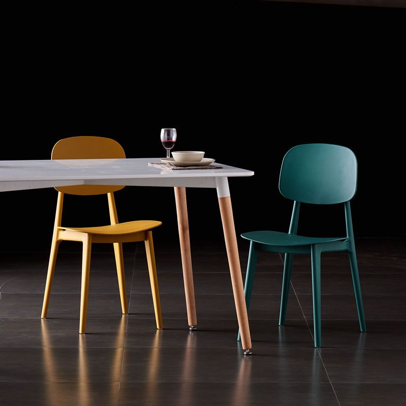 Plastic Scandinavian Armless Dining Chairs Open Back Side Chair (Set of 4) Clearhalo ' kitchen&dining_furn' 'Dining Chairs' 'Dining Tables & Seating' 'dining_chair' 'furn' 'furn_dining_chair' 'Furniture' 'furniture_dining_chair' 'Kitchen & Dining Furniture' 'kitchen' 1200x1200_a39e08b3-5d07-4895-8d93-60ec79d36c7e