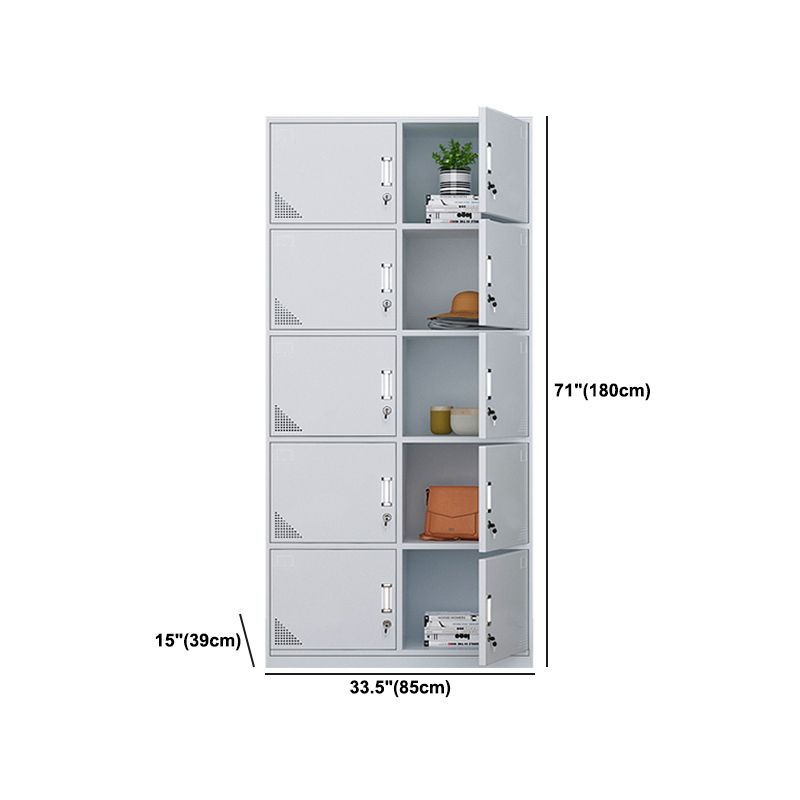 Modern & Contemporary Cabinet for Bathroom Grey Metal Storage Cabinet Clearhalo 'Armoires & Wardrobes' 'armoires_wardrobes' 'Bedroom Furniture' 'furn' 'furn_armoires_wardrobes' 'Furniture' 1200x1200_a39ed2f5-eb11-4d2b-892d-755c95e5d1c0