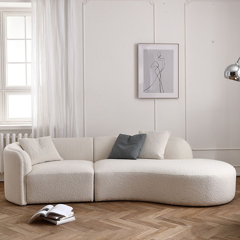 Fabric Scandinavian Curved Sectional 27.55" High Sectional Sofa Clearhalo 'furn' 'furn_sectionals' 'Furniture' 'Living Room Furniture' 'Sectionals' 1200x1200_a39fda8b-a7e8-4c6c-8fda-a05bd47cd371