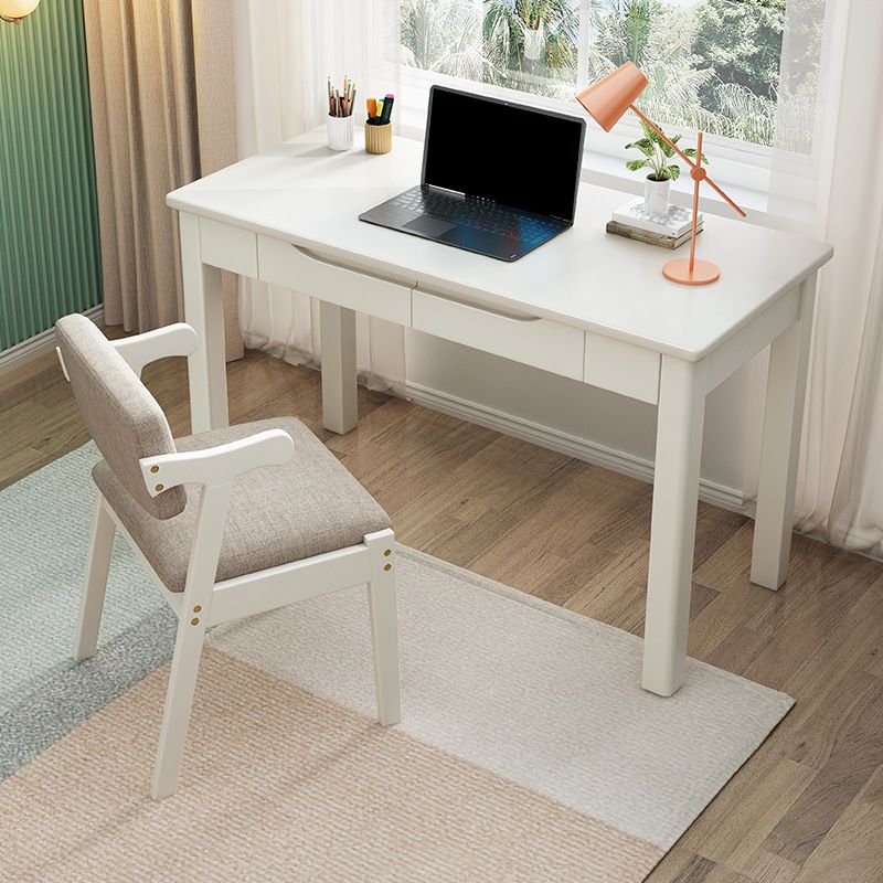 Modern Solid Wood Writing Desk 2-drawer Rectangular Office Desk Clearhalo 'furn' 'furn_office_desk' 'Furniture' 'Office Desks' 'Office Furniture' 'office_desk' 1200x1200_a39ff4c7-616e-46cf-9172-aa55abe531b7