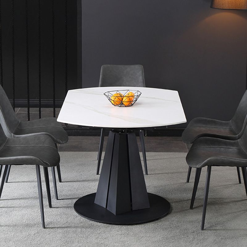 Modern Extendable Stone Dining Table Steel Base Dinner Table for Home Clearhalo 'Dining Tables & Seating' 'Dining Tables' 'dining_table' 'furn' 'furn_dining_table' 'Furniture' 'Kitchen & Dining Furniture' 1200x1200_a3a002f7-1c51-42ce-8a0b-81db0b167755