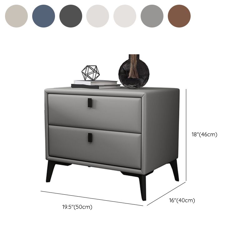 Faux Leather Accent Table Nightstand Contemporary Bed Nightstand Clearhalo 'Bedroom Furniture' 'furn' 'furn_night_stand' 'Furniture' 'night_stand' 'Nightstands' 1200x1200_a3a00a58-e29c-4068-955b-324b674c510e