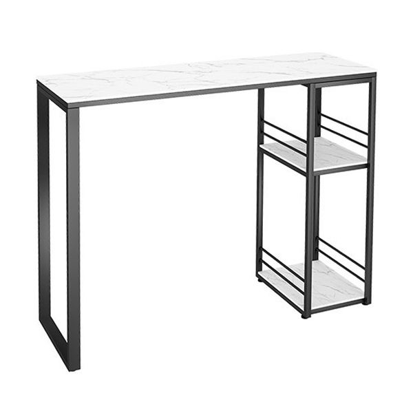Rectangle Sintered Stone Bar Table Black and Metal Base Bar Table for Kitchen Living Room Clearhalo 'Bar Furniture' 'Bar Tables' 'bar_tables' 'furn' 'furn_bar_tables' 'Furniture' 'Kitchen & Dining Furniture' 1200x1200_a3a06b7c-ba43-4e3f-aa01-e22388b22448
