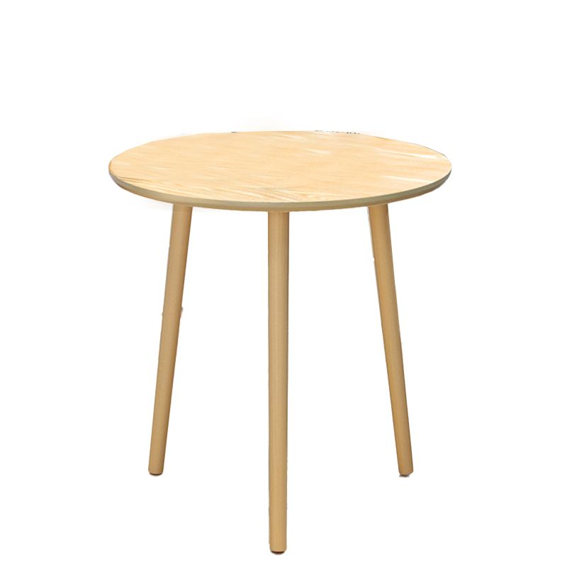 Table basse ronde contemporaine en bois, table de cocktail à 3 pieds