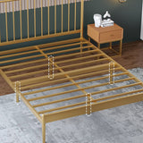 43.3" Height Metal Standard Slat Bed with Rectangle Headboard