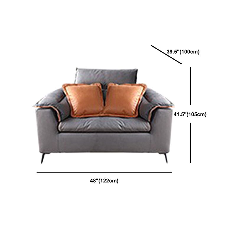 Divano trapuntato moderno e sezione resistente alle macchie chaise .41.33 pollici in grigio scuro