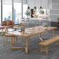 Natural Dining Table Contemporary Style Solid Wood Rectangle Dinner Table