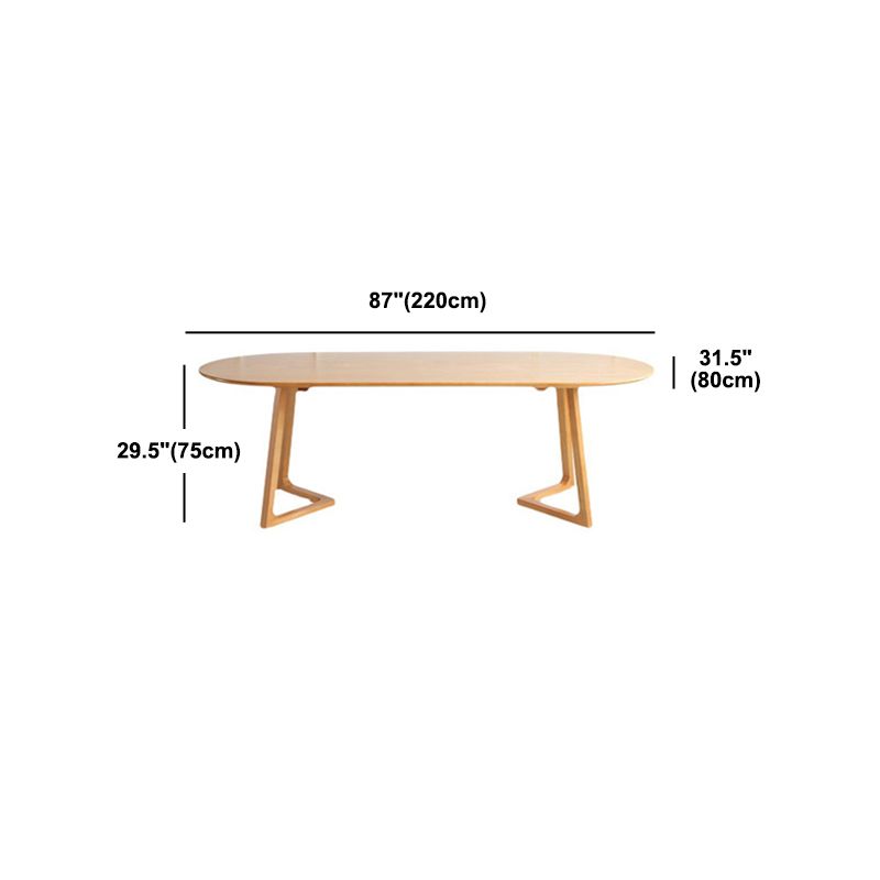 Stile moderno Oval Natural Desk Office Home Office Scriva da scrittura in legno