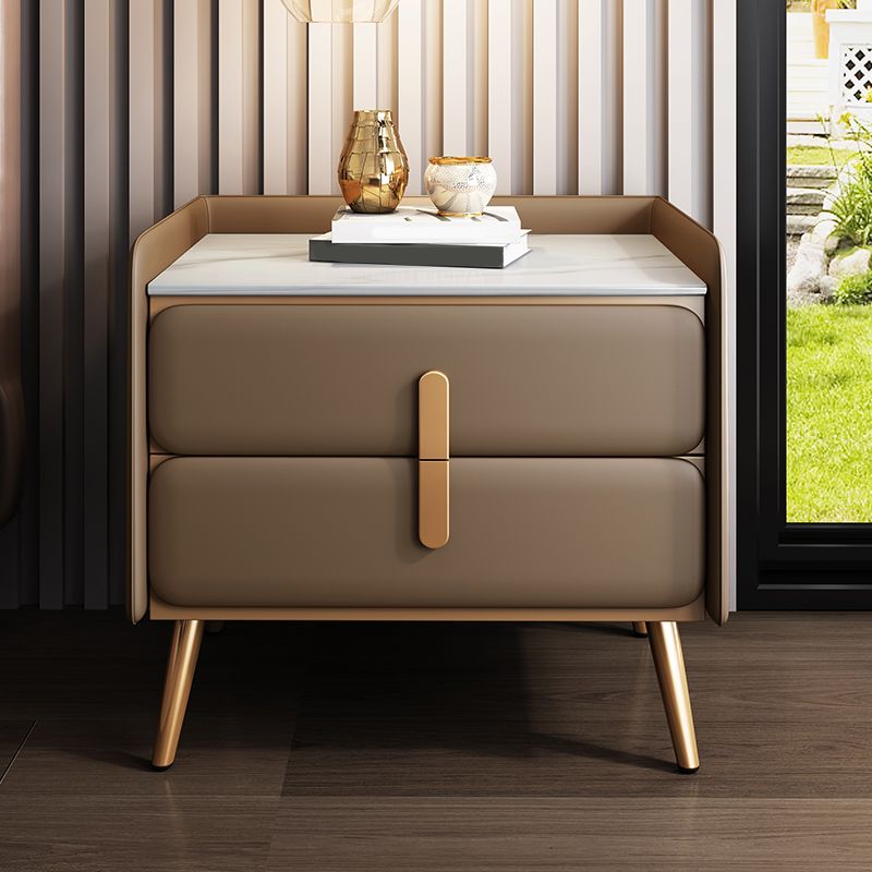 Modern Bedside Cabinet Stone Bed Nightstand with 2 Drawers for Living Room Clearhalo 'Bedroom Furniture' 'furn' 'furn_night_stand' 'Furniture' 'night_stand' 'Nightstands' 1200x1200_a3a70656-5341-4abe-8712-8dc1adb34f14