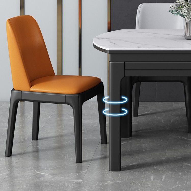 Modern Extendable White Dining Table Sintered Stone Round Shape Dining Table for Kitchen Clearhalo ' dining_table' 'Dining Tables & Seating' 'Dining Tables' 'furn' 'furn_dining_table' 'Furniture' 'furniture_dining_table' 'Kitchen & Dining Furniture' 'kitchen&dining_furn' 'kitchen' 'kitchen_dining_table' 1200x1200_a3a706f8-df8f-409a-916d-a71966a87430