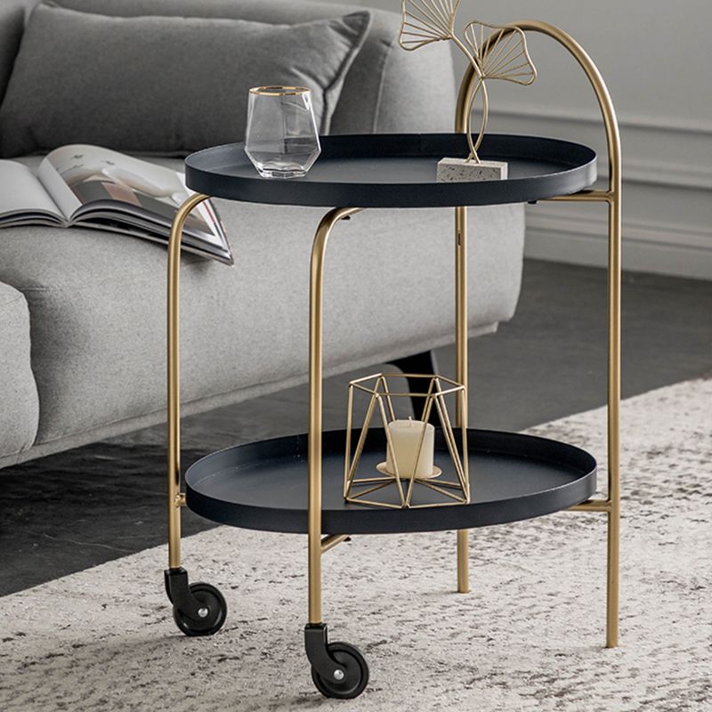 Metal Oval End Table Mid-Century Tray Top Corner Table for Living Room Clearhalo 'Coffee & Accent Tables' 'End & Side Tables' 'end_side_tables' 'furn' 'furn_end_side_tables' 'Furniture' 'Living Room Furniture' 1200x1200_a3a7dbd1-ed8d-40a7-b6a1-f23e9cb36abb