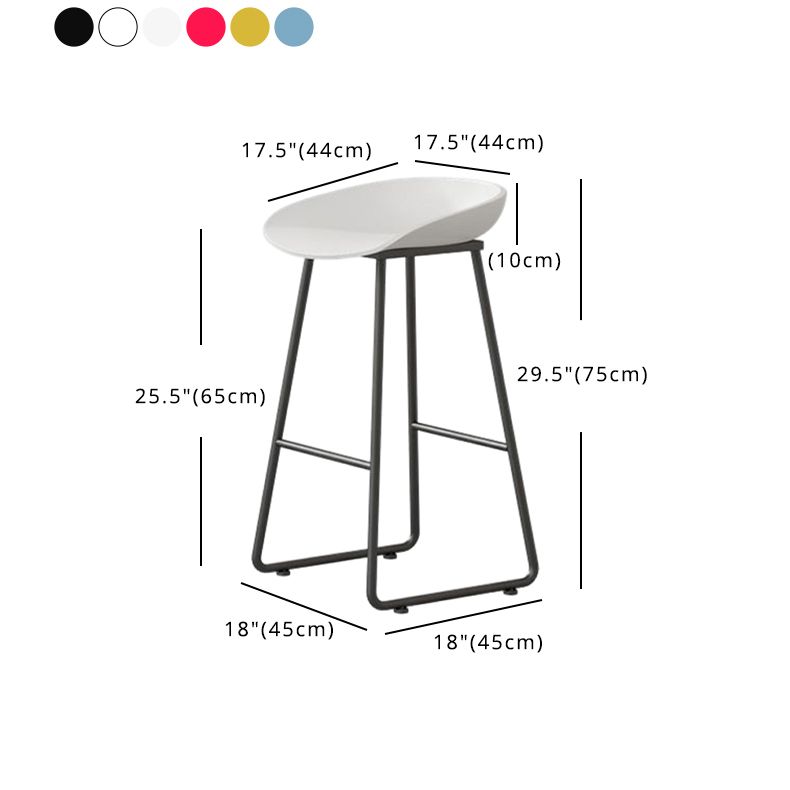 Modern Armless Backrest Counter Stool Iron Household Bar Stool with Plastic Seat and Pedal Clearhalo 'Bar Furniture' 'Bar Stools' 'bar_stools' 'furn' 'furn_bar_stools' 'furniture_bar_stools' 'Kitchen & Dining Furniture' 'kitchen&dining_furn' 'kitchen' 'kitchen_furn' Furniture' 1200x1200_a3a7ef1b-ce73-4b52-93c4-cb87deb50c7d