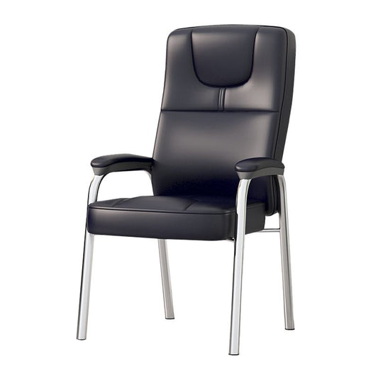 Minimalist Style PU Leather Dining Chair Solid Back Upholstered Arm Single Chair Clearhalo ' kitchen&dining_furn' 'Dining Chairs' 'Dining Tables & Seating' 'dining_chair' 'furn' 'furn_dining_chair' 'Furniture' 'furniture_dining_chair' 'Kitchen & Dining Furniture' 'kitchen' 1200x1200_a3a8c965-2ebf-41e0-8709-b72091bdcfc4