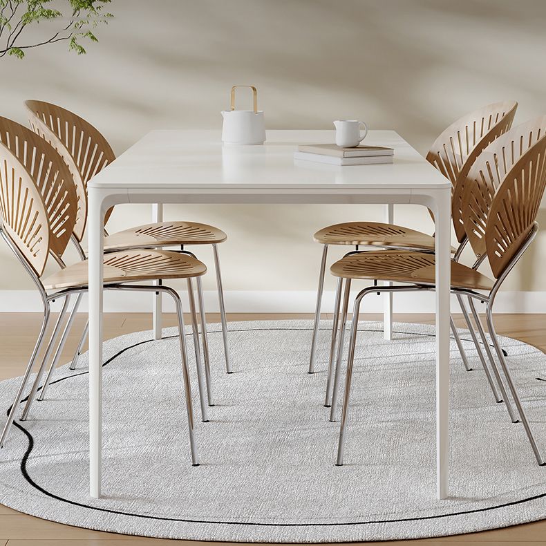 スカンジナビアのダイニングテーブルセットメタルベースのキッチン家具セット付き1/4/5ピース