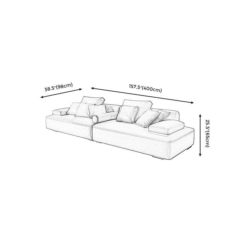 Transitional Modern Stain Resistant Sofa with Bolster Pillows 25.6"H Square Arm Sofa Clearhalo 'furn' 'furn_sofas' 'Furniture' 'furniture_sofas' 'kitchen' 'kitchen_sofas' 'Living Room Furniture' 'Sofa' 'sofas' 1200x1200_a3aa96e9-64ff-4cff-ab1b-74fcab13ec39