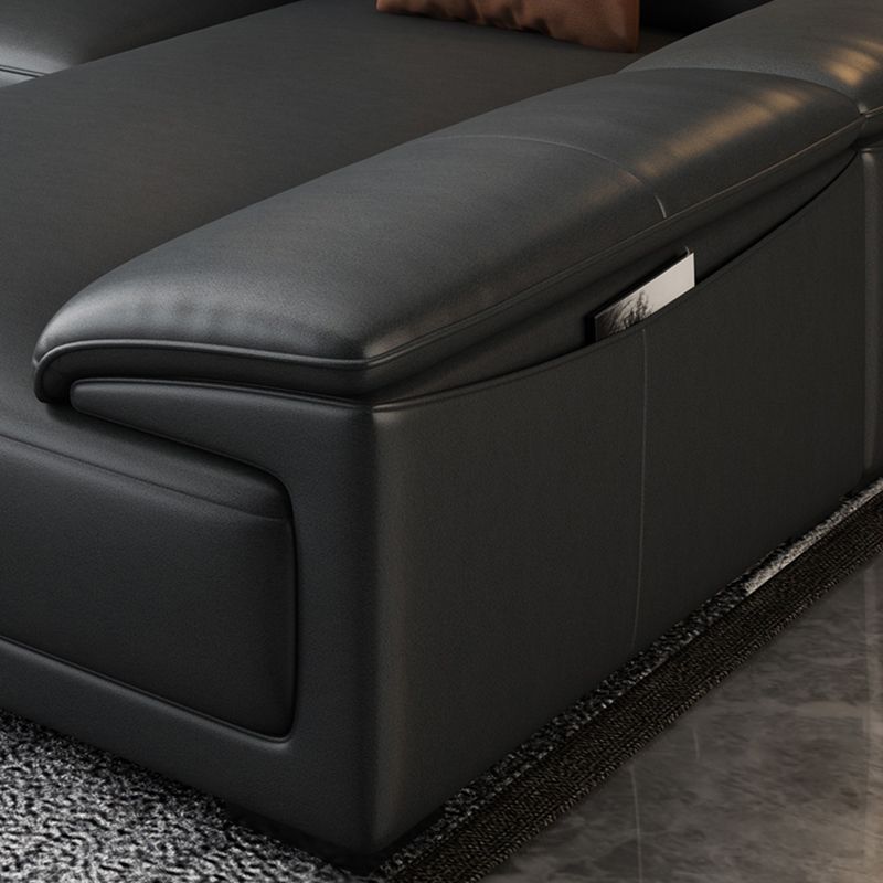 Faux Leather Adjustable Sectional 70"W Contemporary Sectional Sofa with Storage Clearhalo 'furn' 'furn_sectionals' 'Furniture' 'Living Room Furniture' 'Sectionals' 1200x1200_a3ac5d49-4395-4883-a6ef-cfa18efa7712