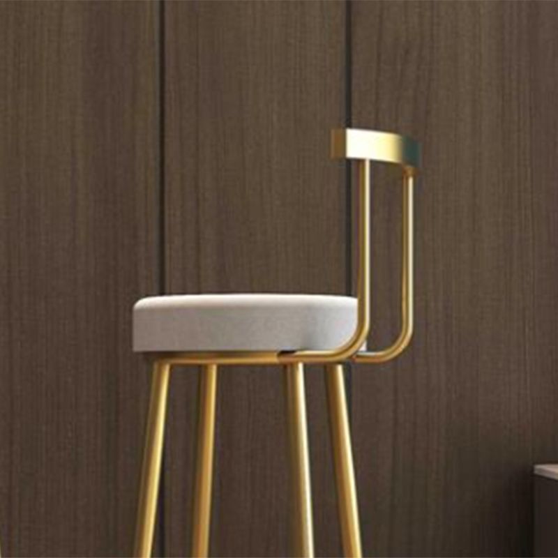 Nordic Style Bar-stool Round Seat Counter Bar Stool with Metal Legs Clearhalo 'Bar Furniture' 'Bar Stools' 'bar_stools' 'furn' 'furn_bar_stools' 'Furniture' 'Kitchen & Dining Furniture' 1200x1200_a3af9e6f-4c95-4ac1-8a8f-a4097a3a4501