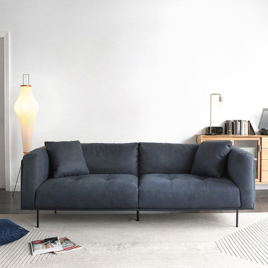 Getufte moderne faux lederen sofa smoking tuxedo armkussens sofa - 31,5 "h