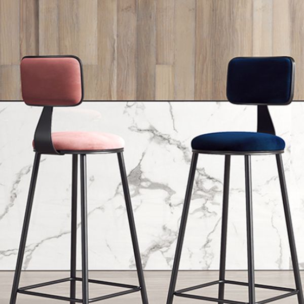 Contemporary Style Barstool Round Low Back Bar Stool with Black Frame Clearhalo 'Bar Furniture' 'Bar Stools' 'bar_stools' 'furn' 'furn_bar_stools' 'Furniture' 'Kitchen & Dining Furniture' 1200x1200_a3b0ddd5-d416-483f-9ddd-abf04cdcb3be