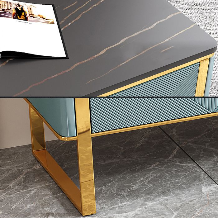 Cómoda doble horizontal Glam, cómoda de almacenamiento de piedra para dormitorio