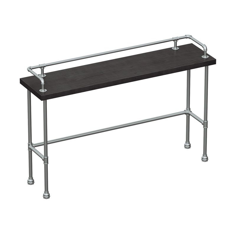 Industrial Wood Pub Table with Rectangle Table Top Silver Trestle Table - 42" H Clearhalo 'Bar Furniture' 'Bar Tables' 'bar_tables' 'furn' 'furn_bar_tables' 'Furniture' 'furniture_bar_tables' 'Kitchen & Dining Furniture' 1200x1200_a3b42ffe-5388-4535-bfa2-ef726920bab1