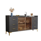 Glam Credenza Adjustable Shelving Wood Side Board with Cabinets and Drawers Clearhalo 'buffet_sideboard' 'Buffets & Sideboards' 'furn' 'furn_buffet_sideboard' 'Furniture' 'Kitchen & Dining Furniture' 1200x1200_a3b456df-a45c-4d2c-b022-1d6ae21a3821