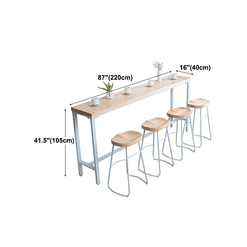 Industrial Bar Table 42-inch Height Original Wood Top Metal Base Bistro Table, Only Table Clearhalo 'Bar Furniture' 'Bar Tables' 'bar_tables' 'furn' 'furn_bar_tables' 'Furniture' 'furniture_bar_tables' 'Kitchen & Dining Furniture' 'kitchen&dining_furn' 'kitchen' 1200x1200_a3b45907-110b-4e69-bcac-49640e24afd3