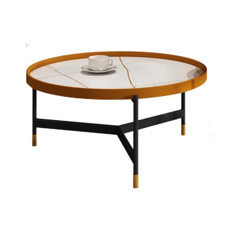 Modern Slate Tray Top 3 Legs Coffee Table White/Black Round Table Clearhalo 'Coffee & Accent Tables' 'Coffee Tables' 'coffee_tables' 'furn' 'furn_coffee_tables' 'Furniture' 'Living Room Furniture' 1200x1200_a3b48646-cf34-4fee-b40c-1848d40ca724